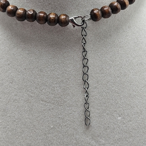 VINTAGE Multi-Strand Wood and Plastic Beaded Statement Necklace Boho Bohemian - Picture 7 of 8